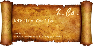 Kólya Csilla névjegykártya