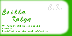 csilla kolya business card