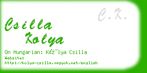 csilla kolya business card